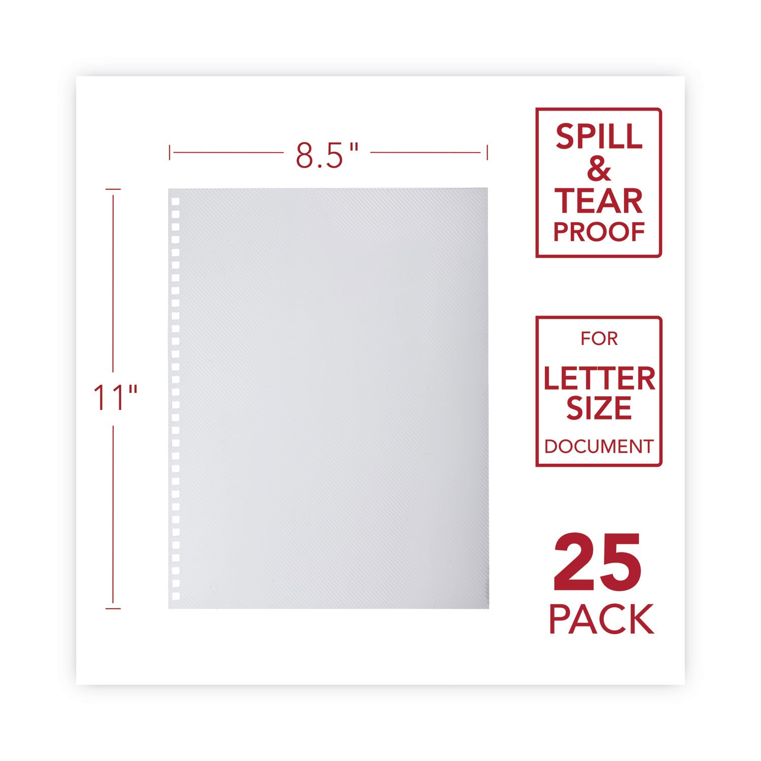 GBC ProClick Pre-Punched Presentation Covers, Clear Lined, 11 x 8.5, Punched, 25/Pack