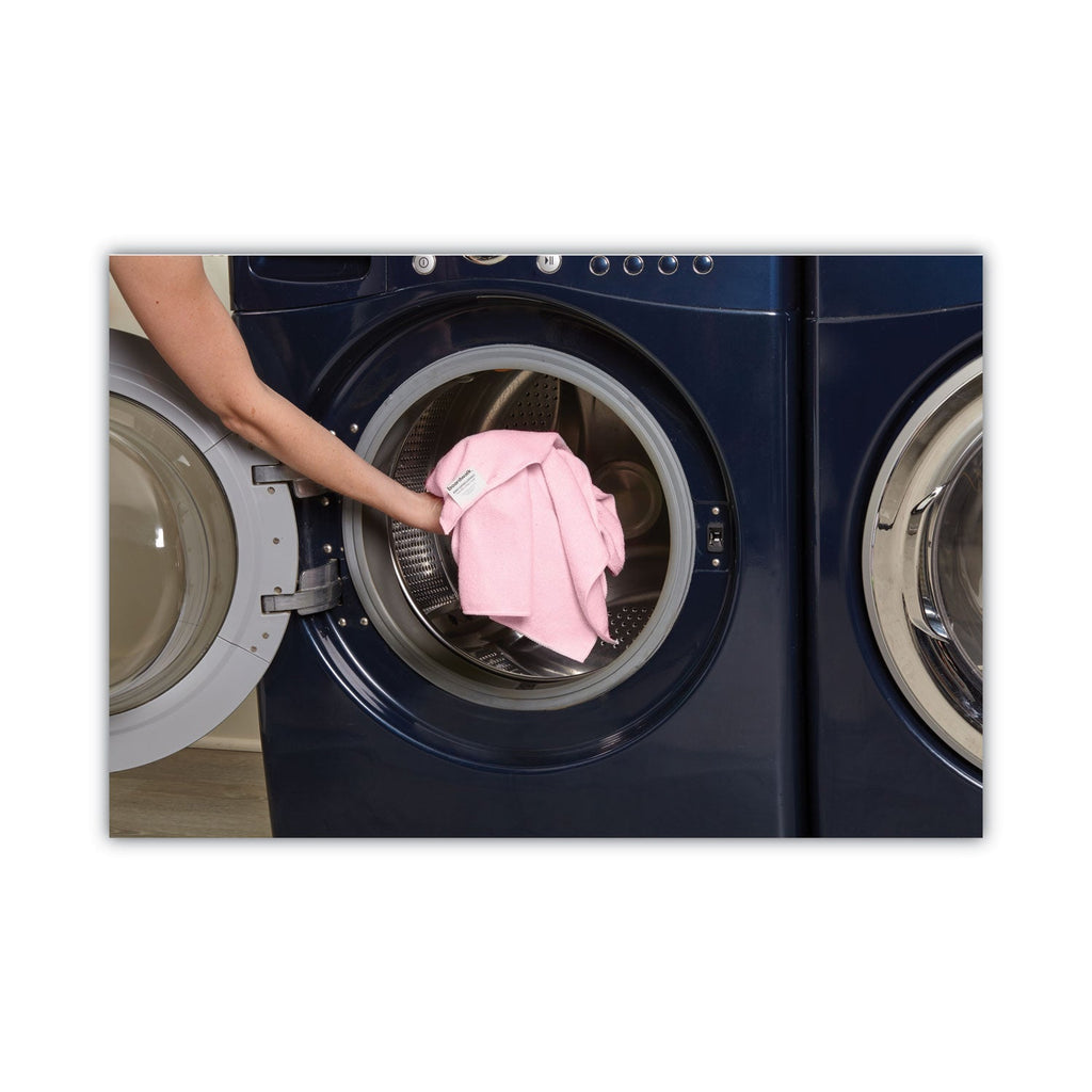 Boardwalk Microfiber Cleaning Cloths, 16 x 16, Pink, 24/Pack
