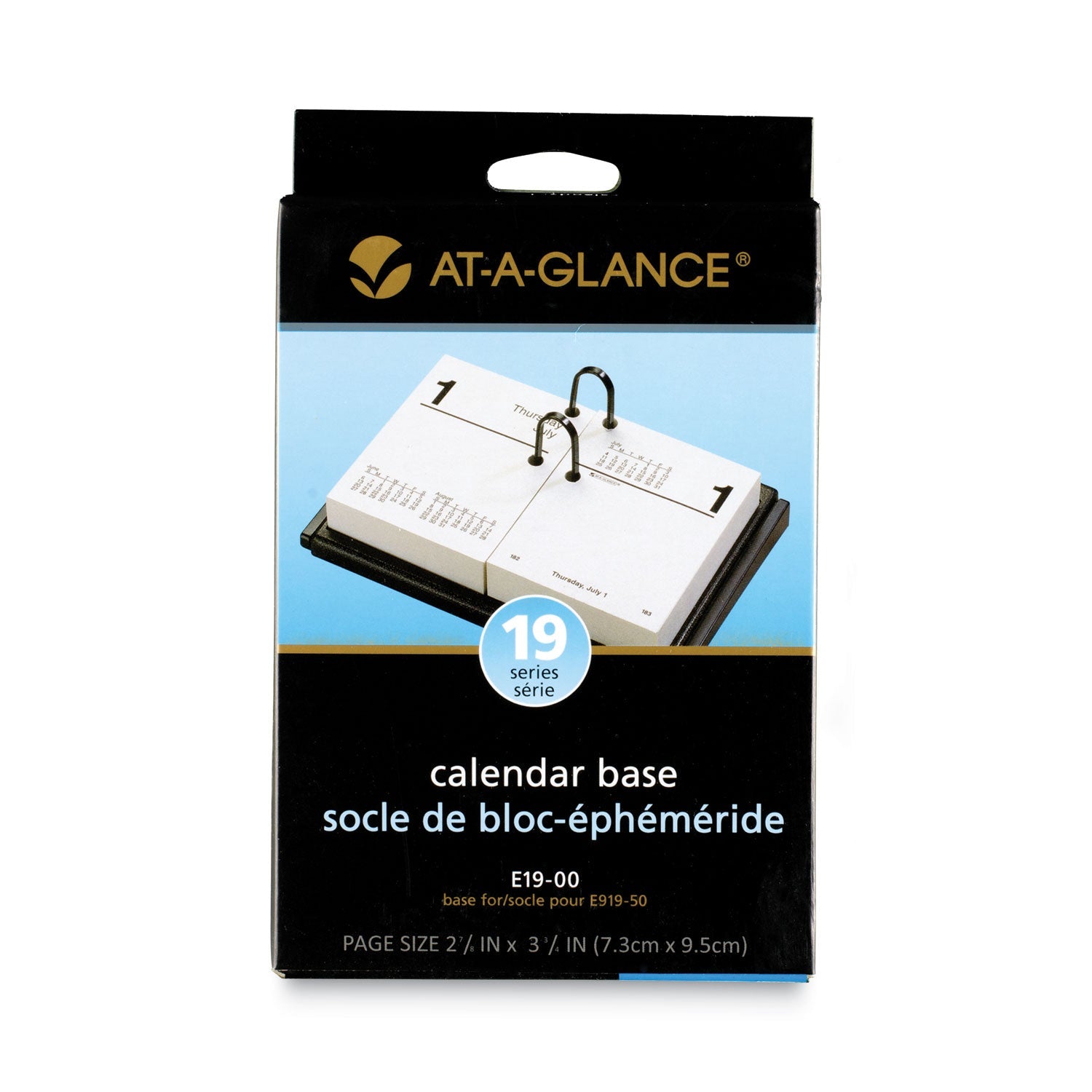 AT-A-GLANCE Desk Calendar Base for Loose-Leaf Refill, 3 x 3.75, Black
