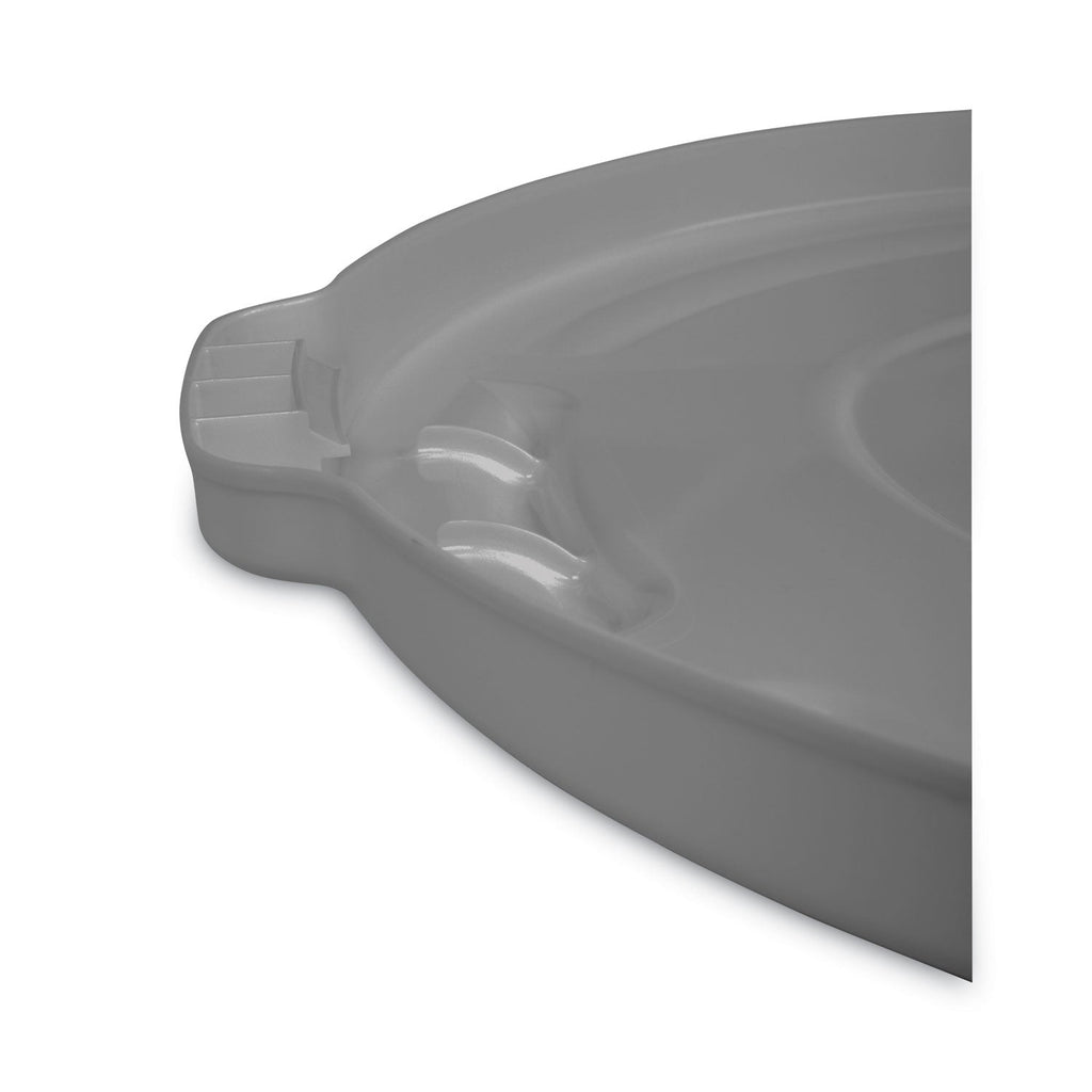 Rubbermaid Round Flat Top Lid, for 55 gal Round BRUTE Containers, 26.75" Diameter, Gray