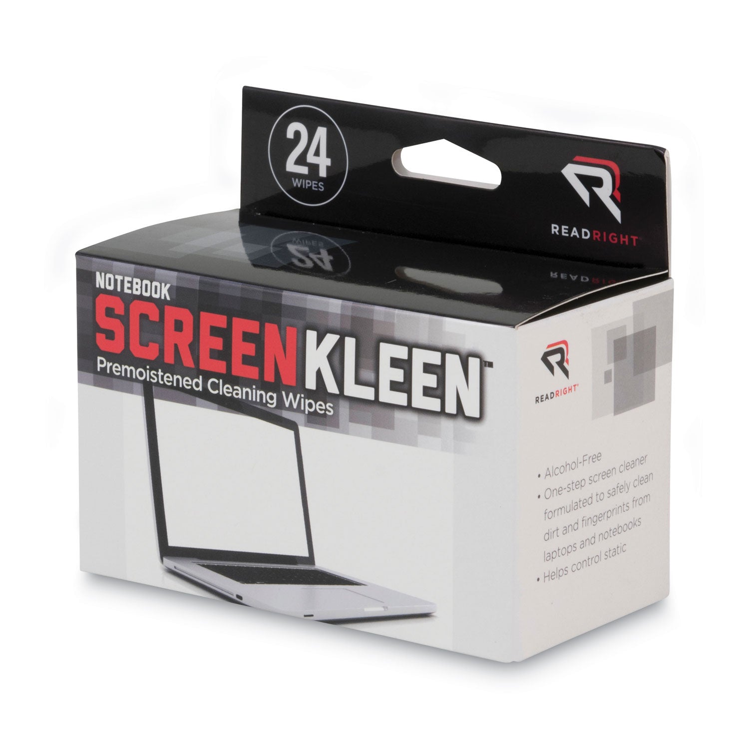 Read Right Notebook ScreenKleen Pads, Cloth, 7 x 5, White, 24/Box