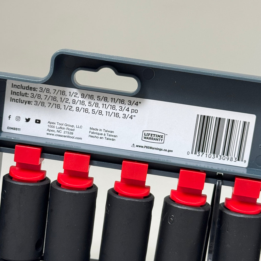 CRESCENT (7 pc) Assorted Sizes X 1/2 in. Metric 6 Point Hex Bit Socket Set CIMBS11