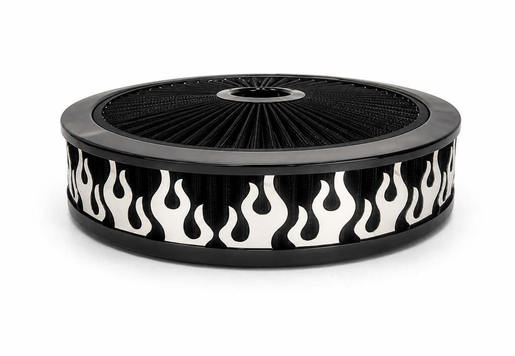 Blingz Beauty Bandz Black Air Filter Assembly , Flames - 750018