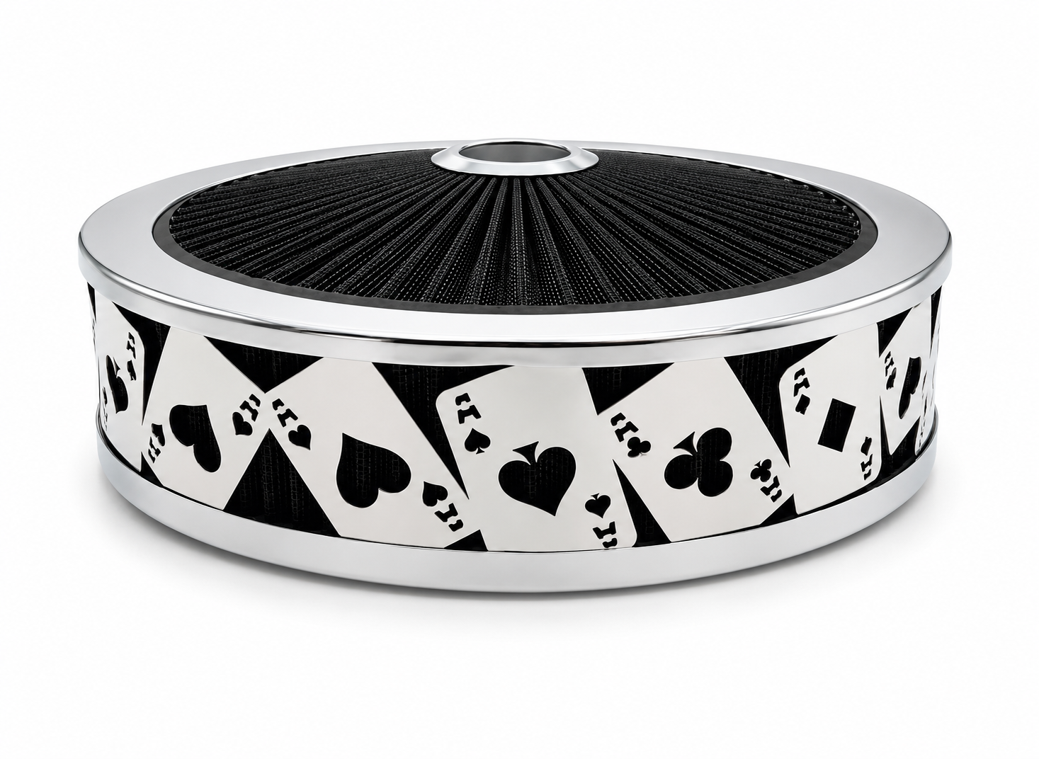 Blingz Beauty Bandz Black And Chrome Air Filter Assembly , Aces Wild - 750028