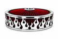 Blingz Beauty Bandz Red and Chrome Air Filter Assembly , Flames - 750044