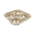 Boardwalk Cup Carrier Tray, 8 oz to 32 oz, Four Cups, Kraft, 300/Carton