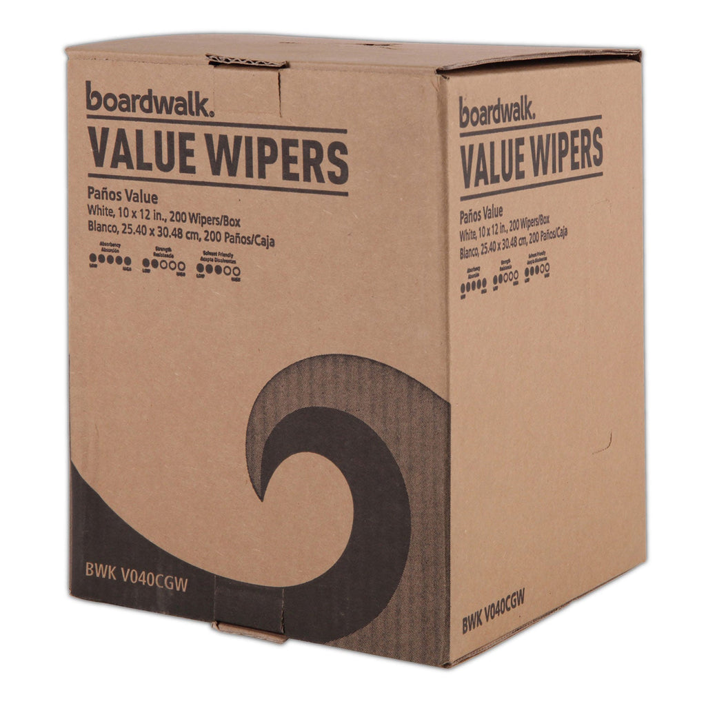 Boardwalk DRC Wipers, Centerpull, 10 x 12, White, 200/Carton