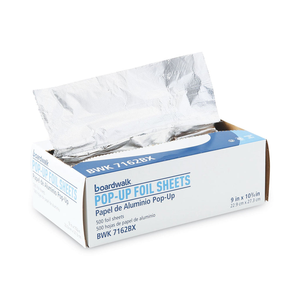 Boardwalk Standard Aluminum Foil Pop-Up Sheets, 9 x 10.75, 500/Box, 6 Boxes/Carton