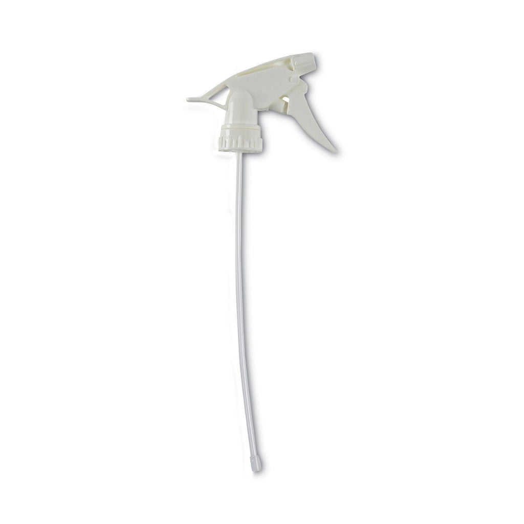 Boardwalk Trigger Sprayer 300ES, 9.5" Tube, Fits oz Bottles, White, 24/Carton
