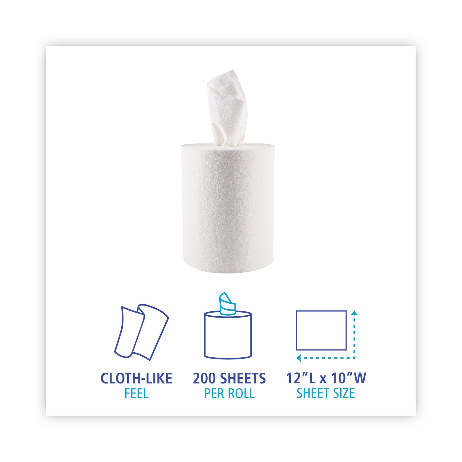 Boardwalk DRC Wipers, Centerpull, 10 x 12, White, 200/Carton