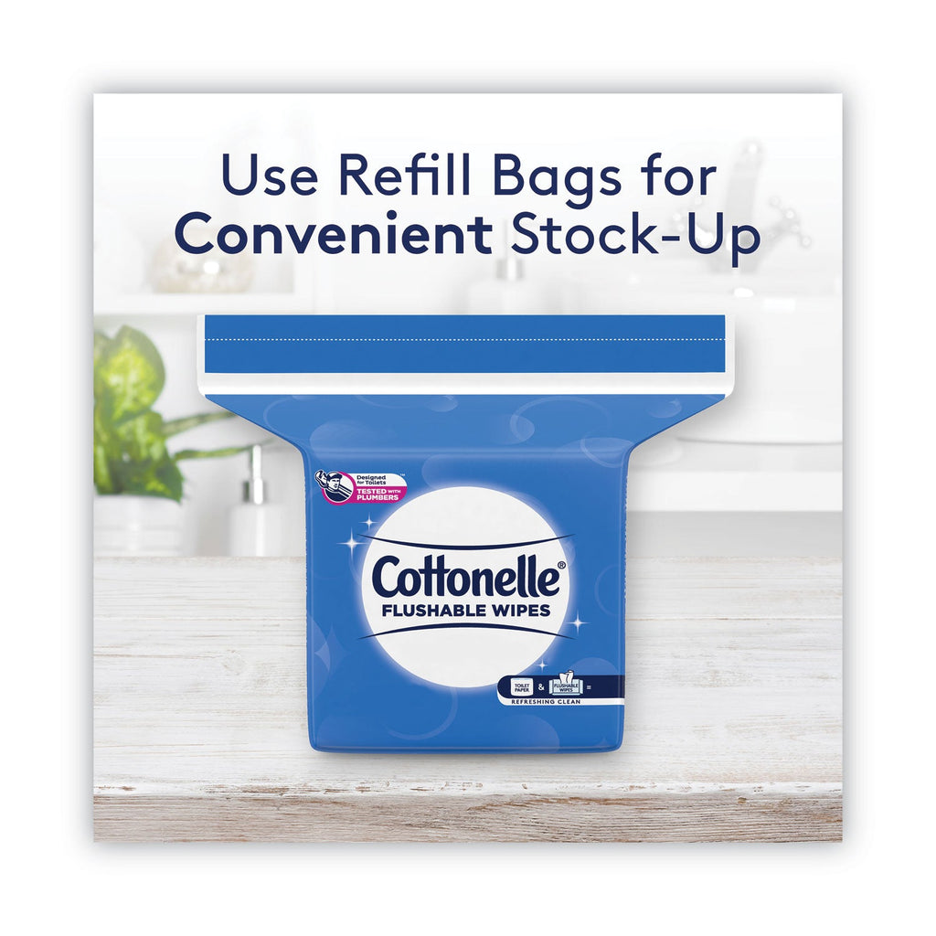 Cottonelle Fresh Care Flushable Cleansing Cloths, 5 x 7.25, White, 168/Pack