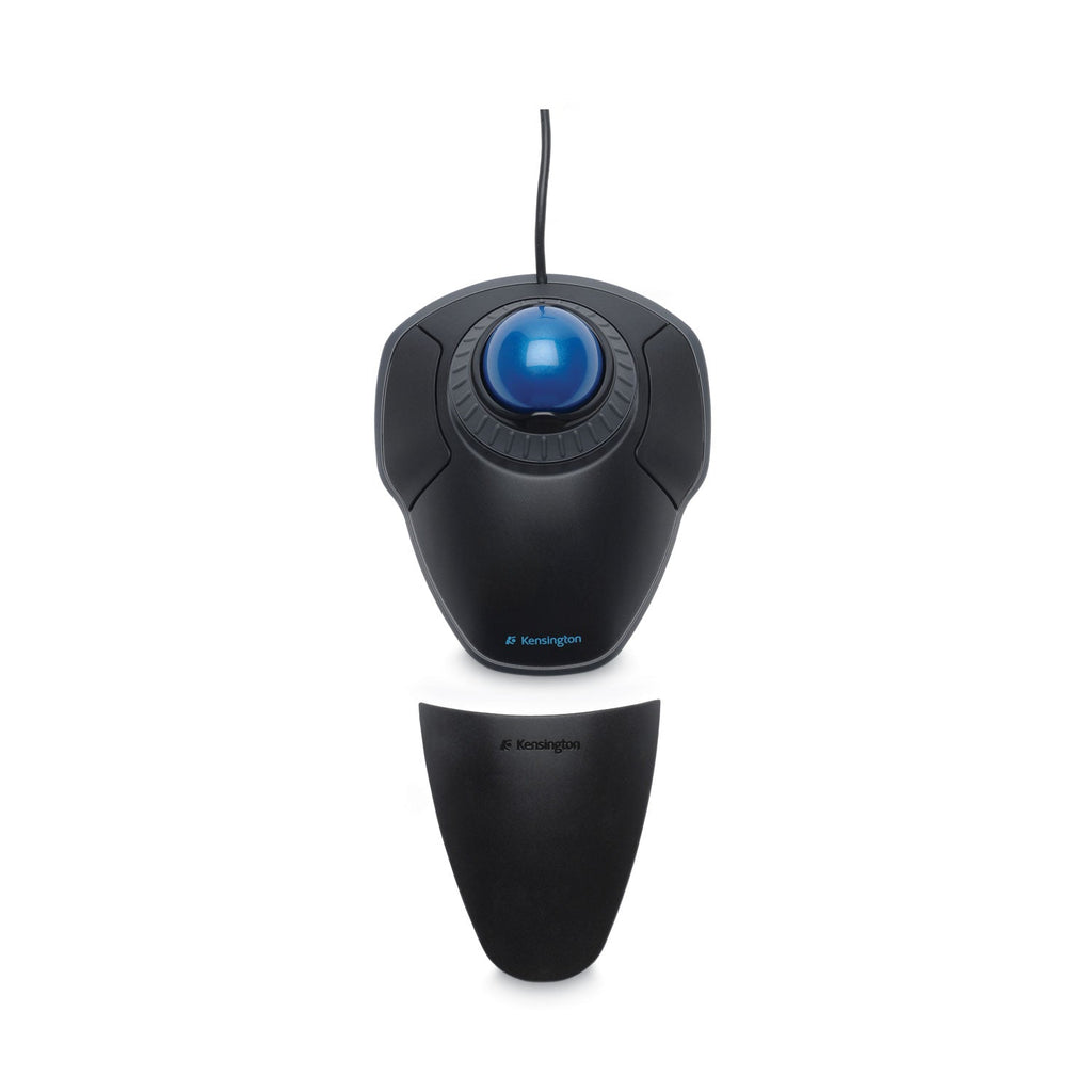 Kensington Orbit Trackball with Scroll Ring, USB 2.0, Left/Right Hand Use, Black/Blue