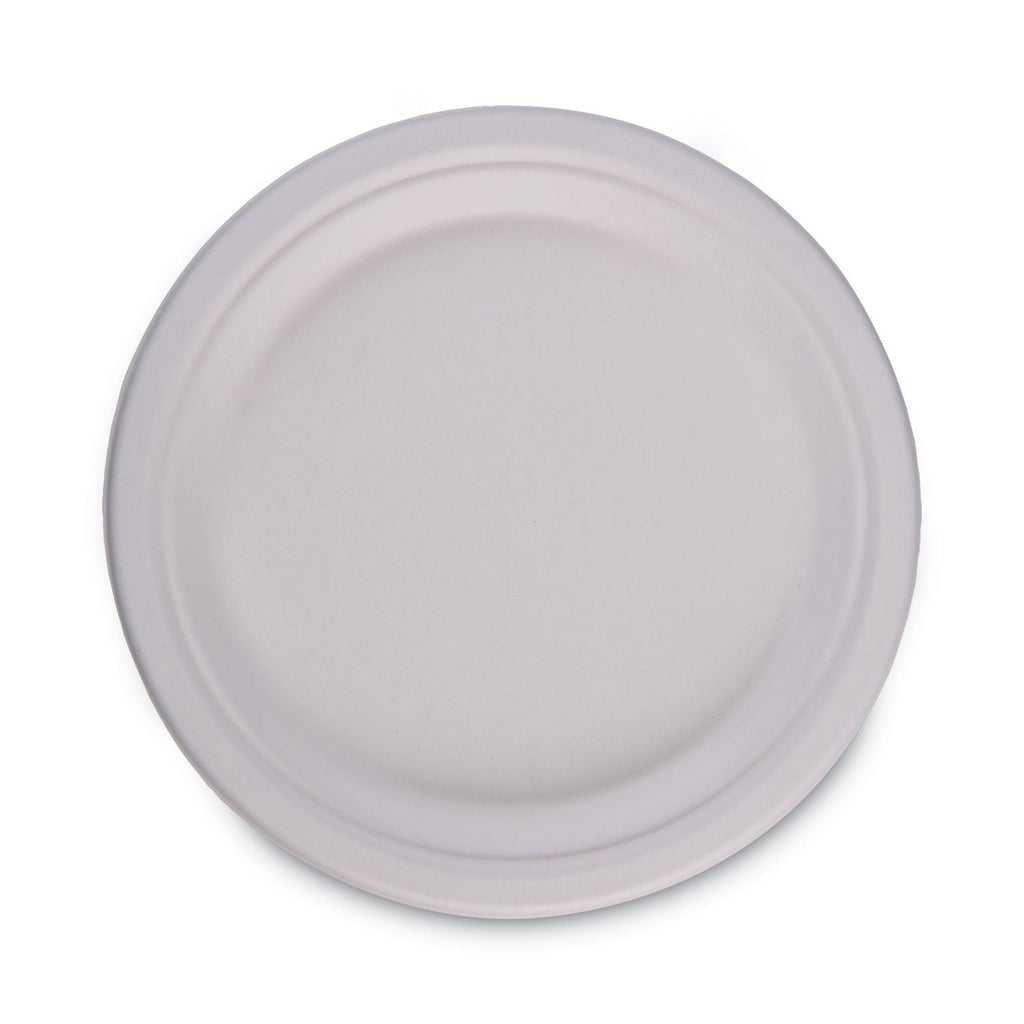 Boardwalk Bagasse Dinnerware, Plate, 10" dia, White, 500/Carton