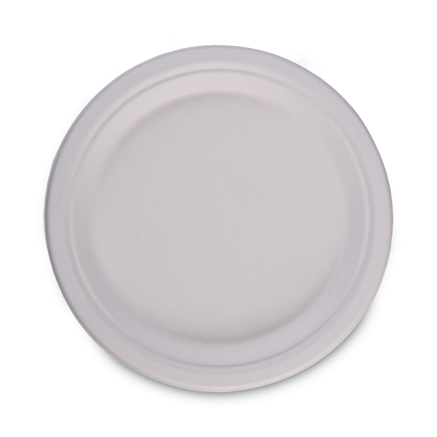 Boardwalk Bagasse Dinnerware, Plate, 10" dia, White, 500/Carton