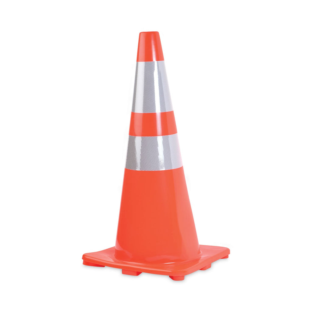 Tatco Traffic Cone, 14 x 14 x 28, Orange/Silver