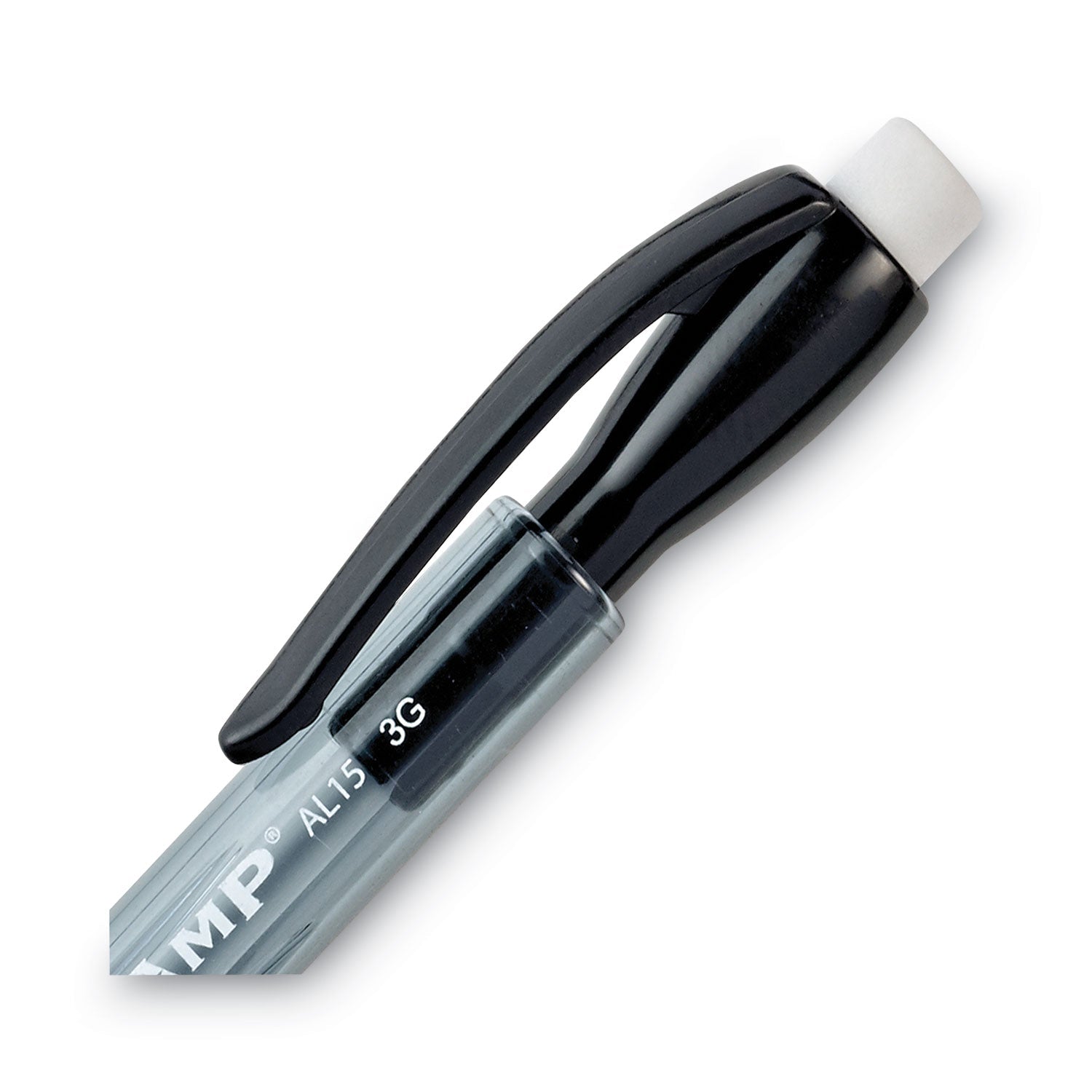 Pentel Champ Mechanical Pencil, 0.5 mm, HB (#2.5), Black Lead, Translucent Gray Barrel, Dozen