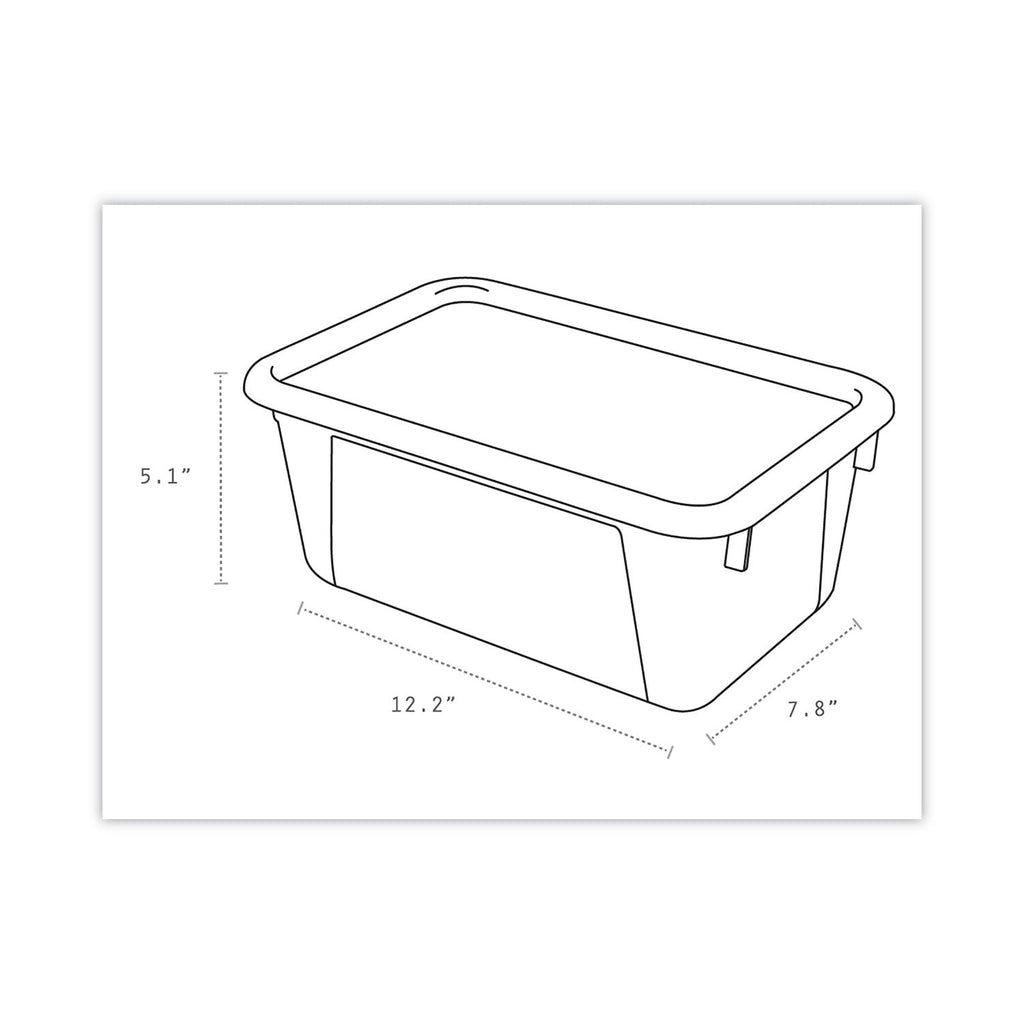 Storex Cubby Bins with Clear Lids, 12.25" x 7.75" x 5.13", Blue, 6/Pack