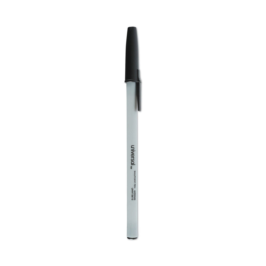 Universal Ballpoint Pen Value Pack, Stick, Medium 1 mm, Black Ink, Gray Barrel, 60/Pack