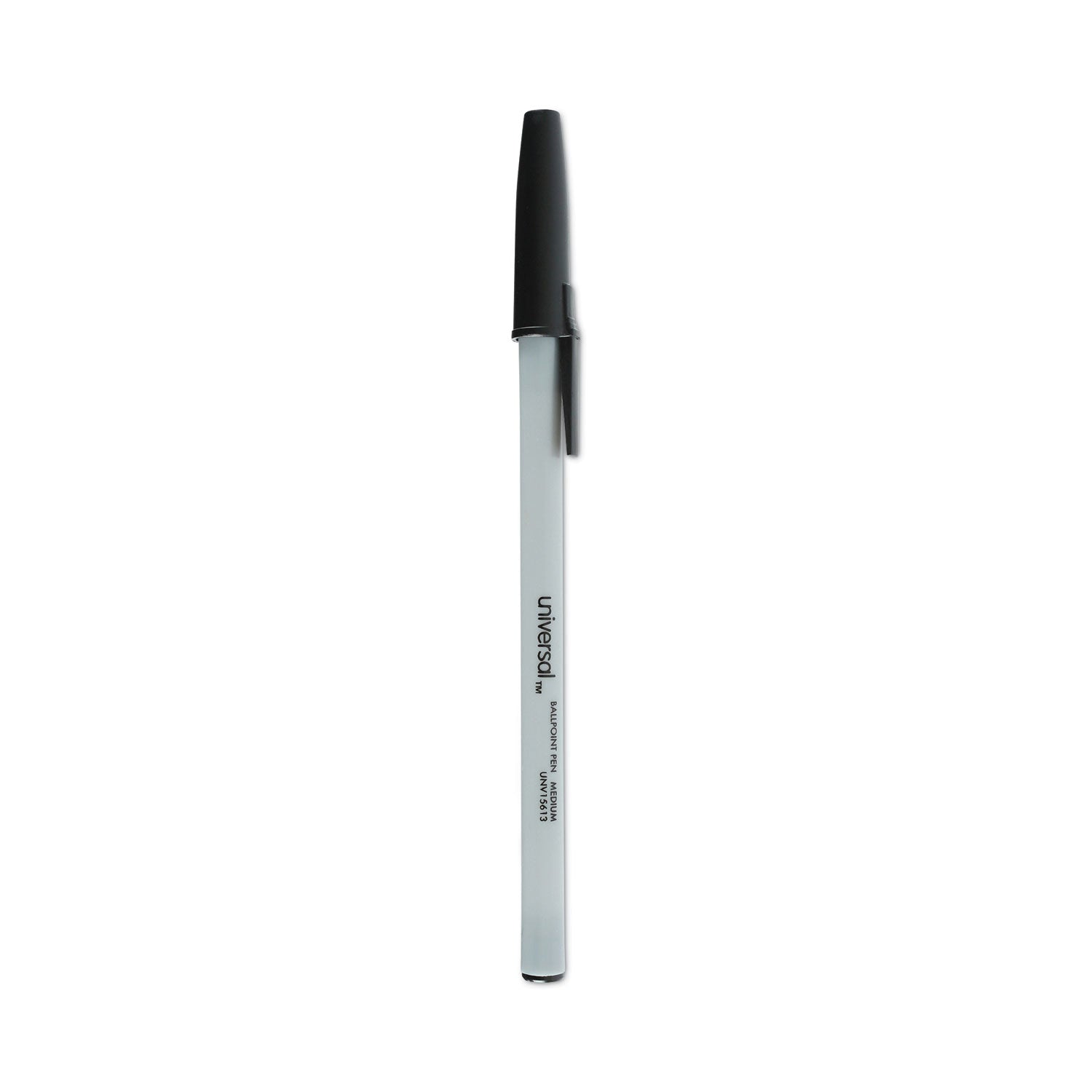 Universal Ballpoint Pen Value Pack, Stick, Medium 1 mm, Black Ink, Gray Barrel, 60/Pack