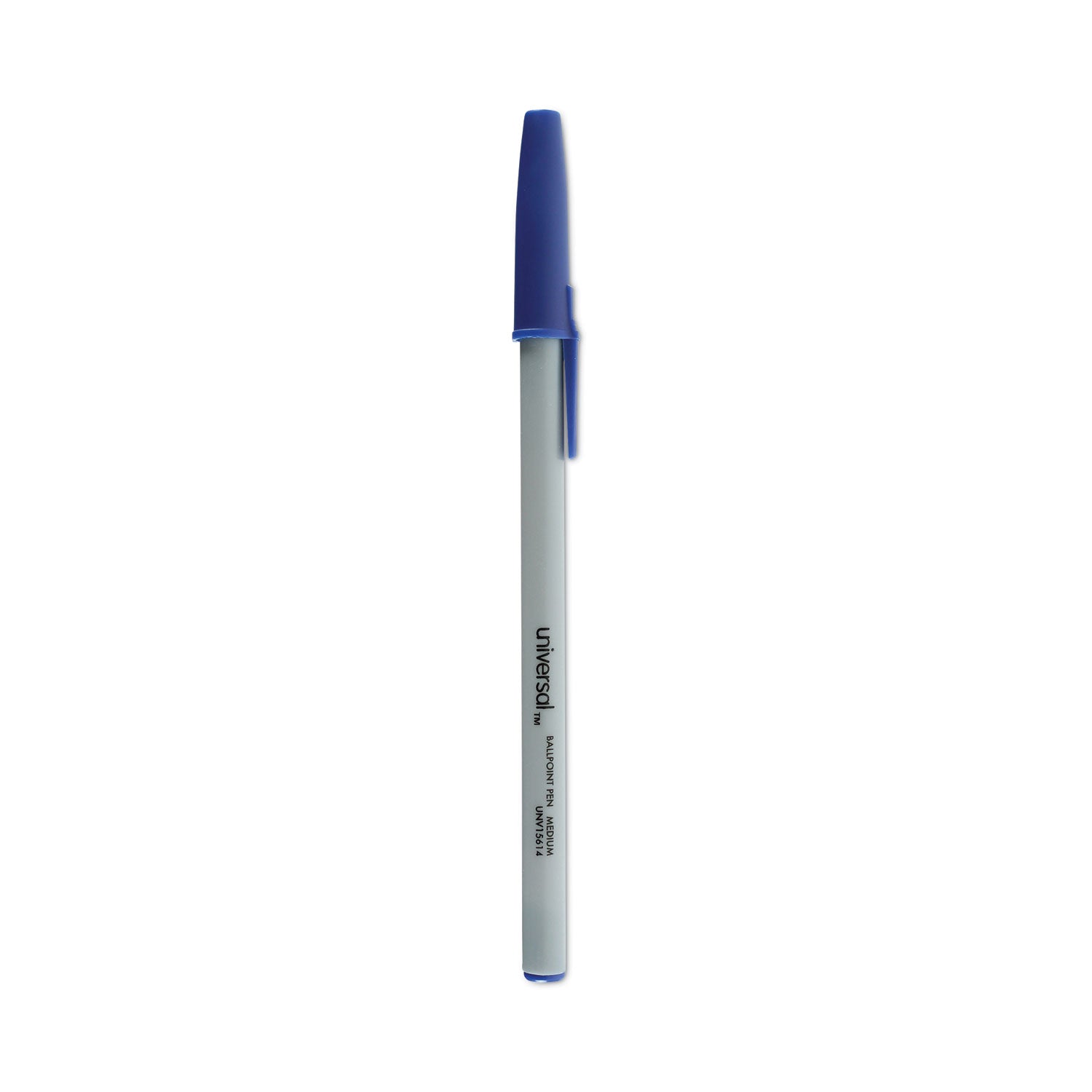 Universal Ballpoint Pen Value Pack, Stick, Medium 1 mm, Blue Ink, Gray Barrel, 60/Pack