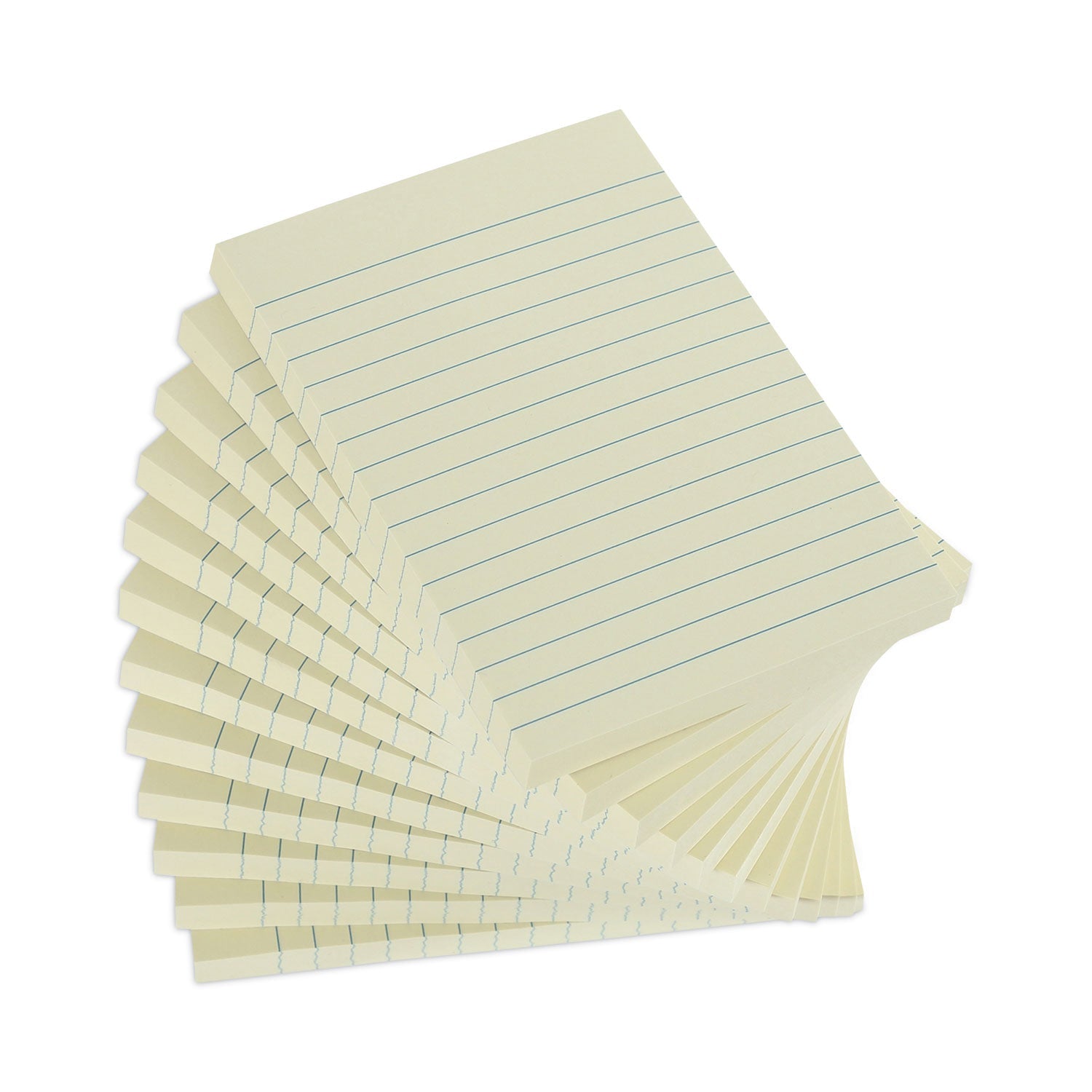 Universal Recycled Self-Stick Note Pads, Note Ruled, 4" x 6", Yellow, 100 Sheets/Pad, 12 Pads/Pack