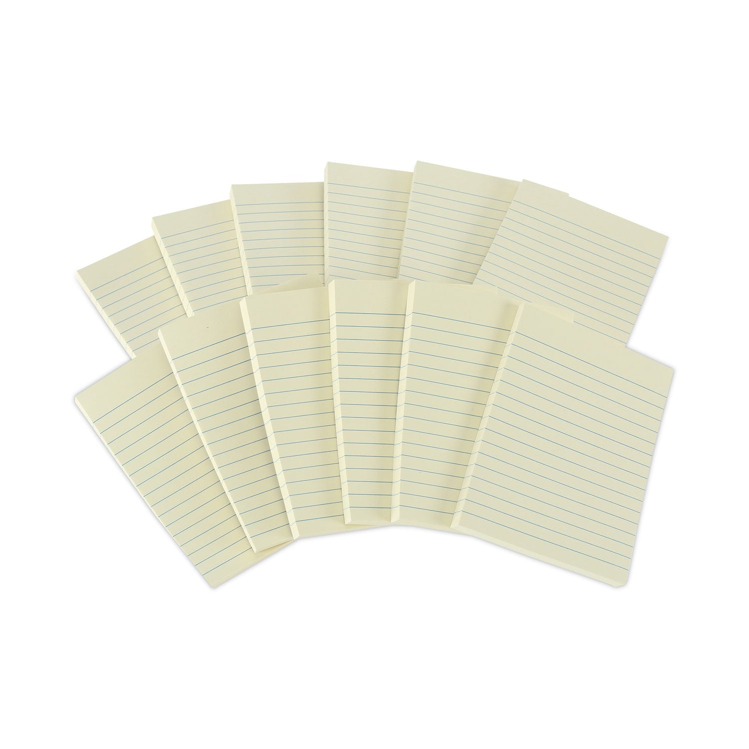 Universal Recycled Self-Stick Note Pads, Note Ruled, 4" x 6", Yellow, 100 Sheets/Pad, 12 Pads/Pack