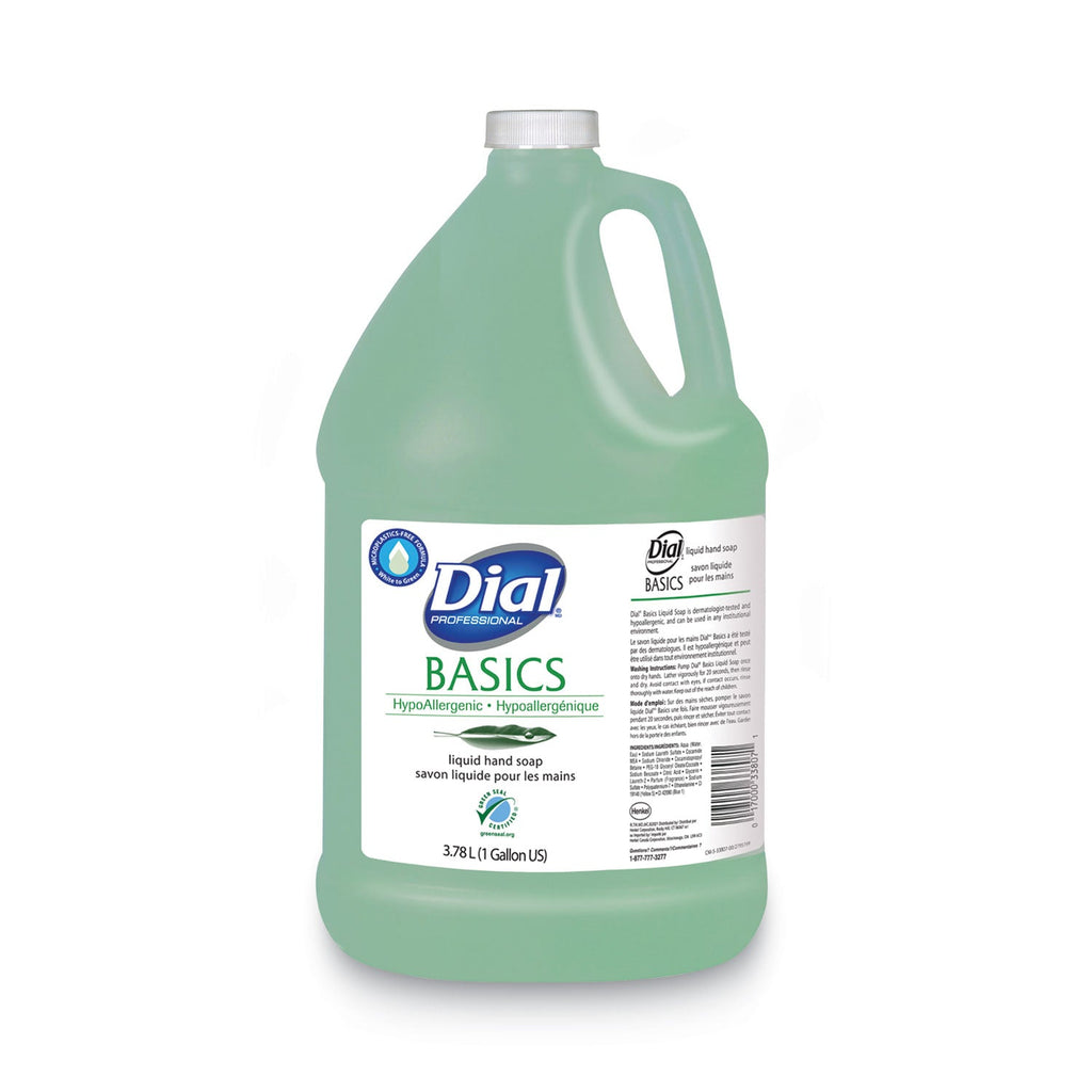 Dial Basics MP Free Liquid Hand Soap, Honeysuckle, 3.78 L Refill Bottle, 4/Carton