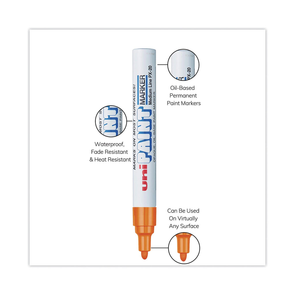 uni Permanent Marker, Medium Bullet Tip, Orange