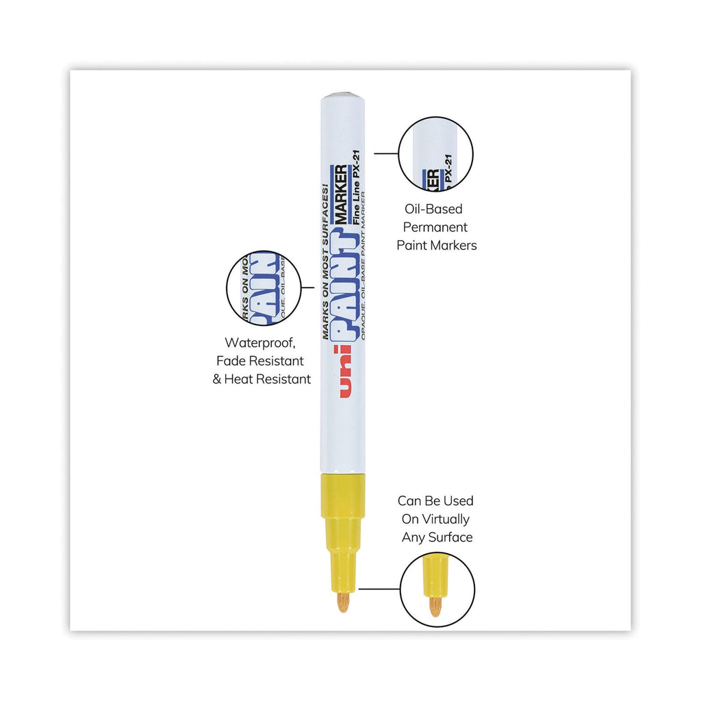 uni Permanent Marker, Fine Bullet Tip, Yellow