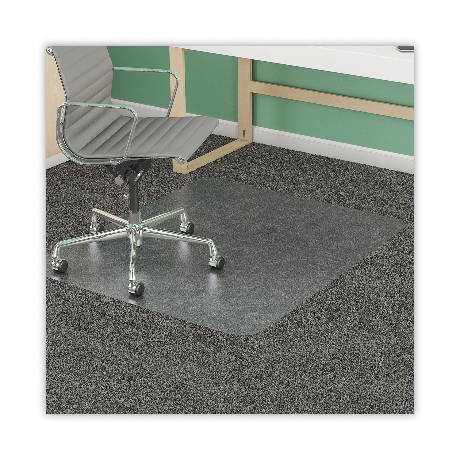deflecto SuperMat Frequent Use Chair Mat for Medium Pile Carpet, 36 x 48, Rectangular, Clear