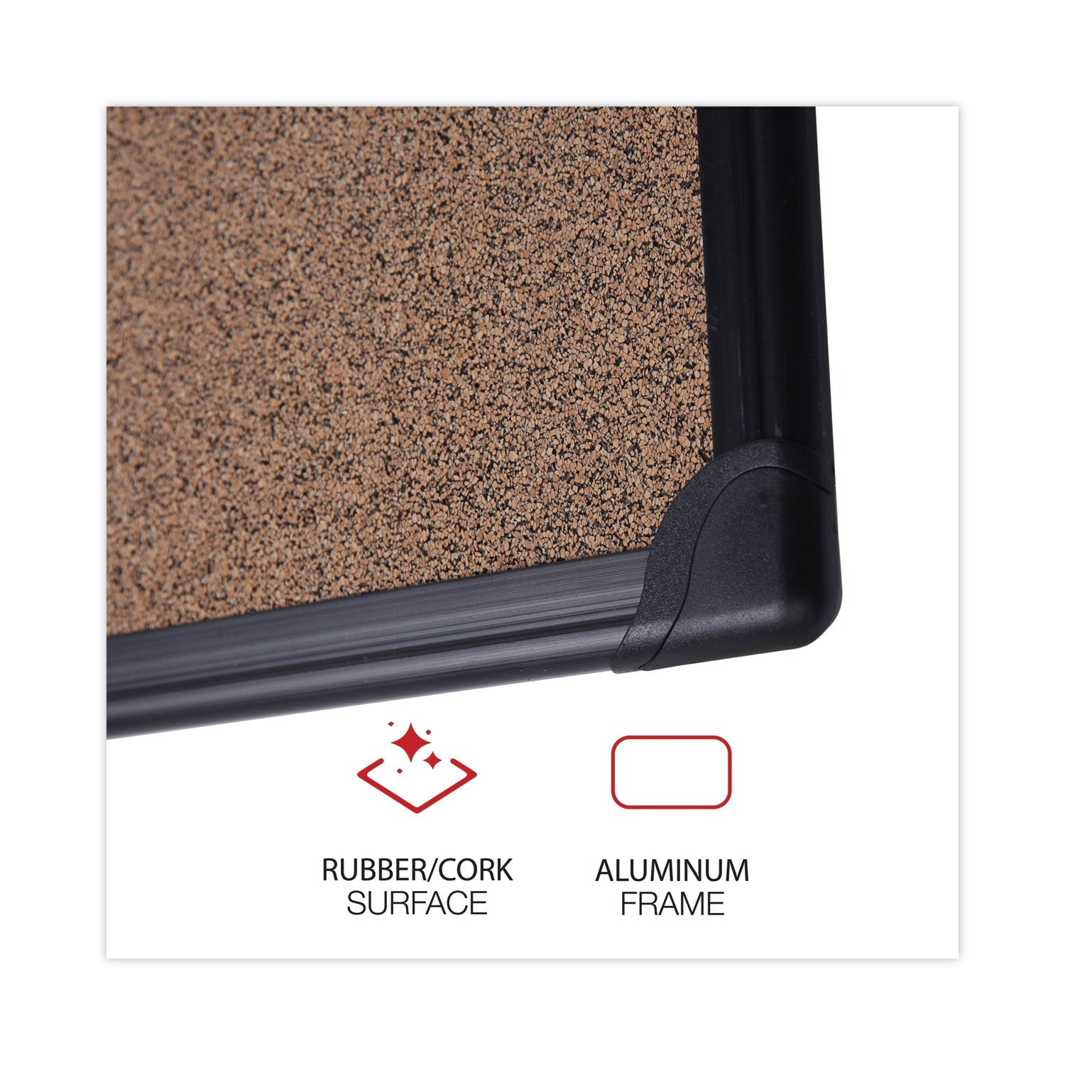Universal Tech Cork Board, 24 x 18, Cork, Black Frame