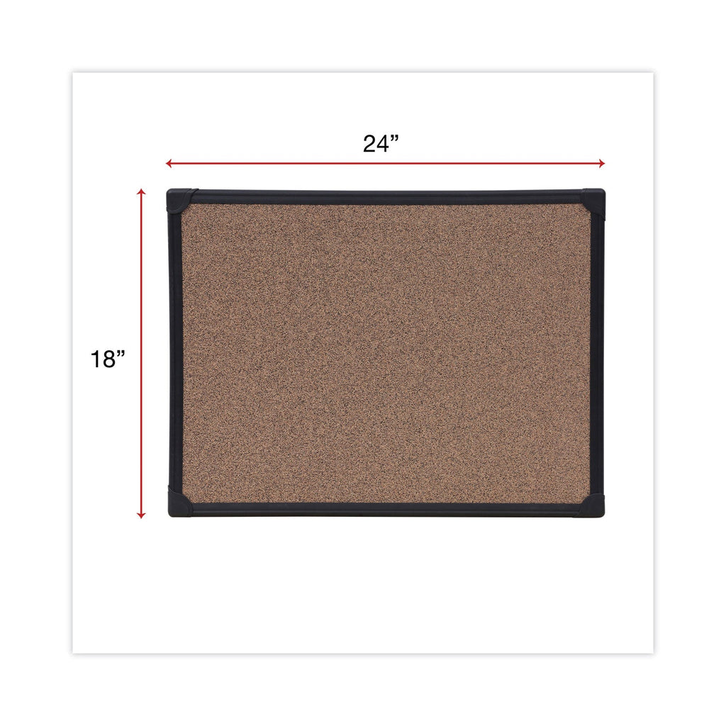 Universal Tech Cork Board, 24 x 18, Cork, Black Frame