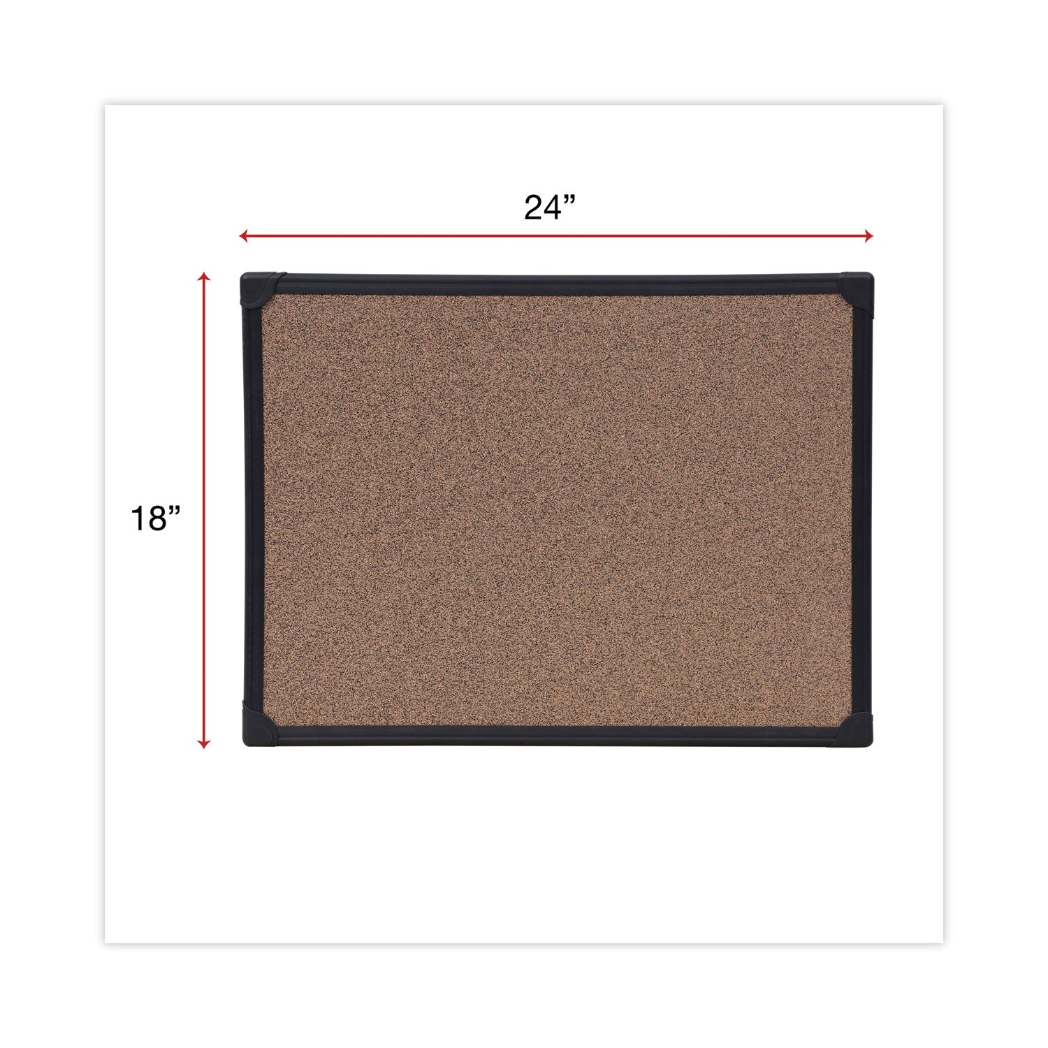 Universal Tech Cork Board, 24 x 18, Cork, Black Frame