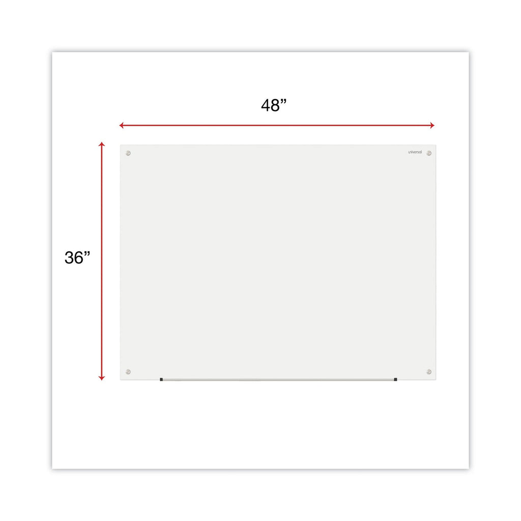 Universal Frameless Glass Marker Board, 48" x 36", White