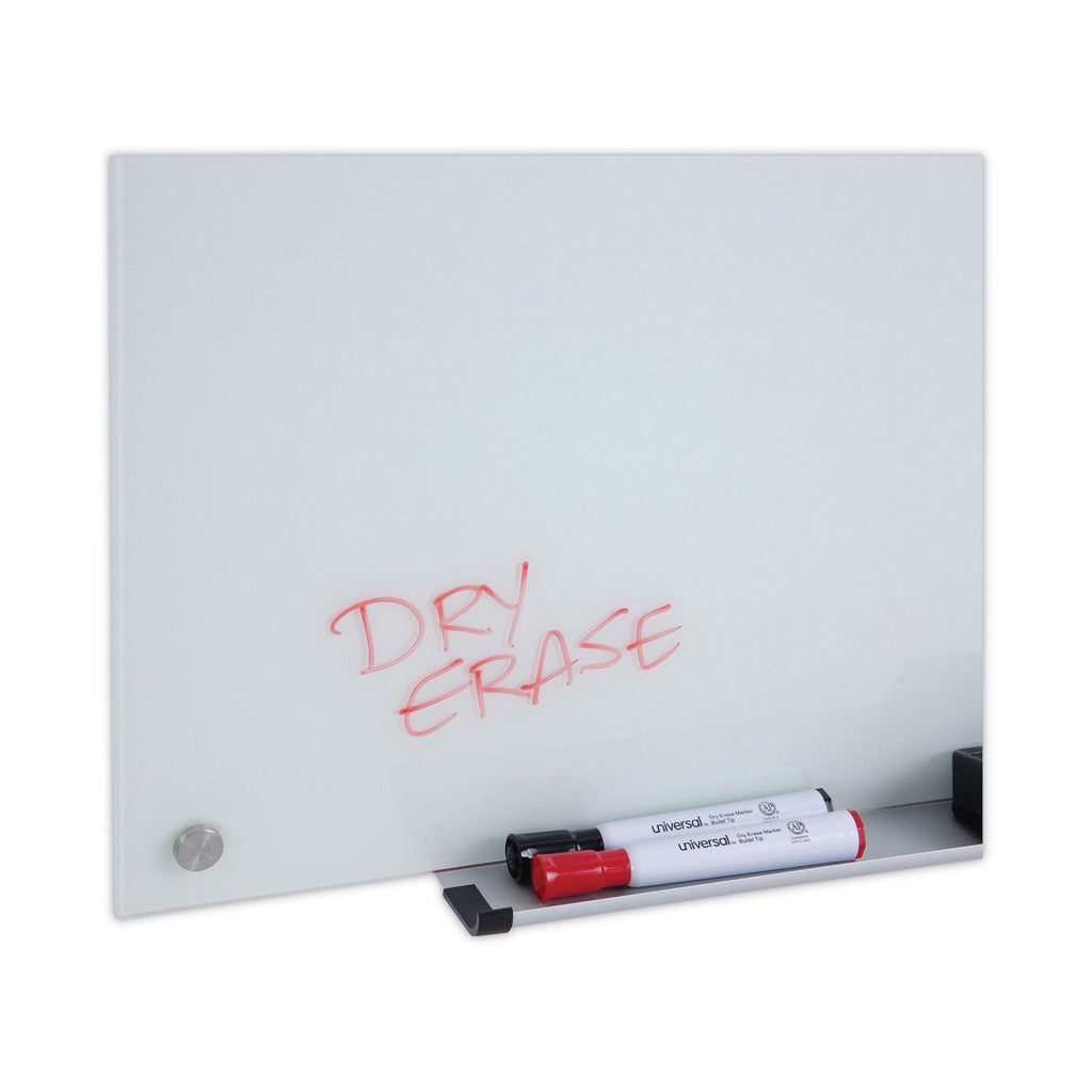 Universal Frameless Glass Marker Board, 72" x 48", White