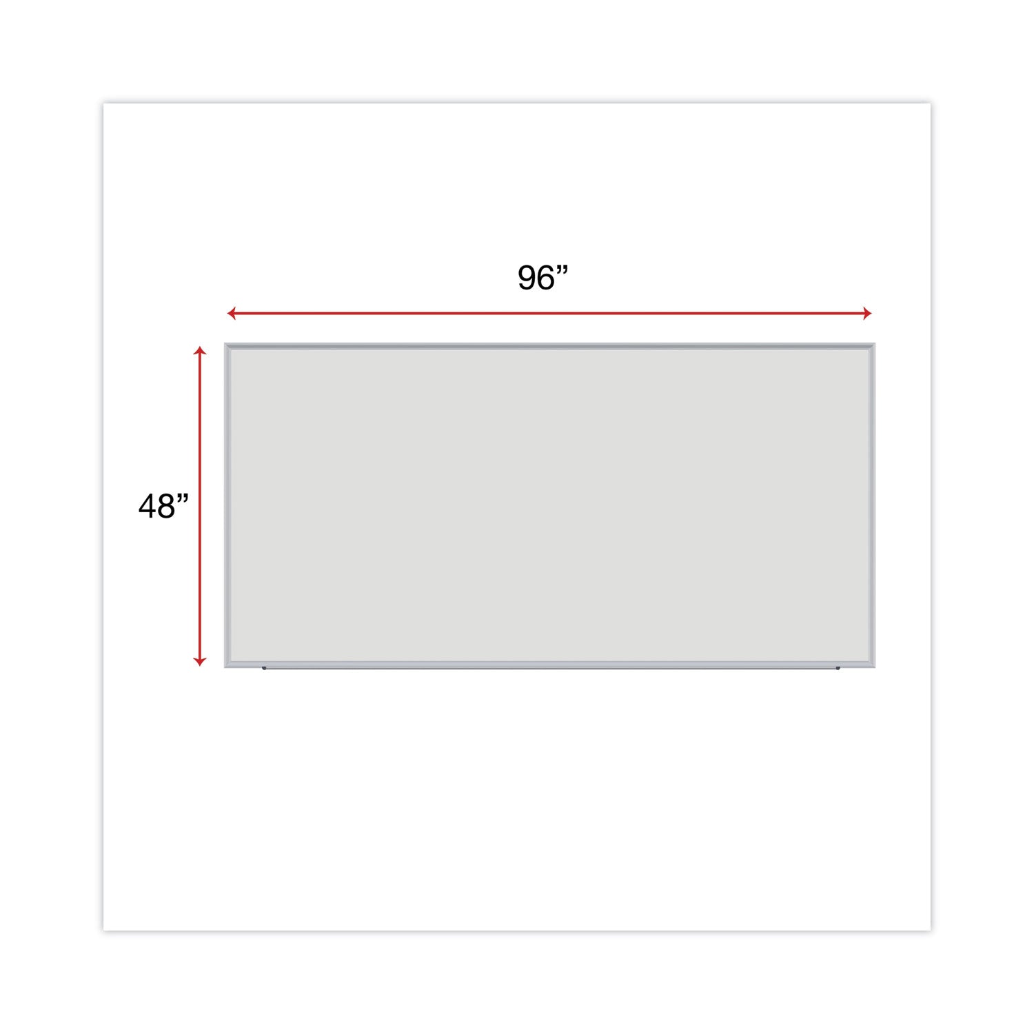 Universal Dry Erase Board, Melamine, 96 x 48, Satin-Finished Aluminum Frame