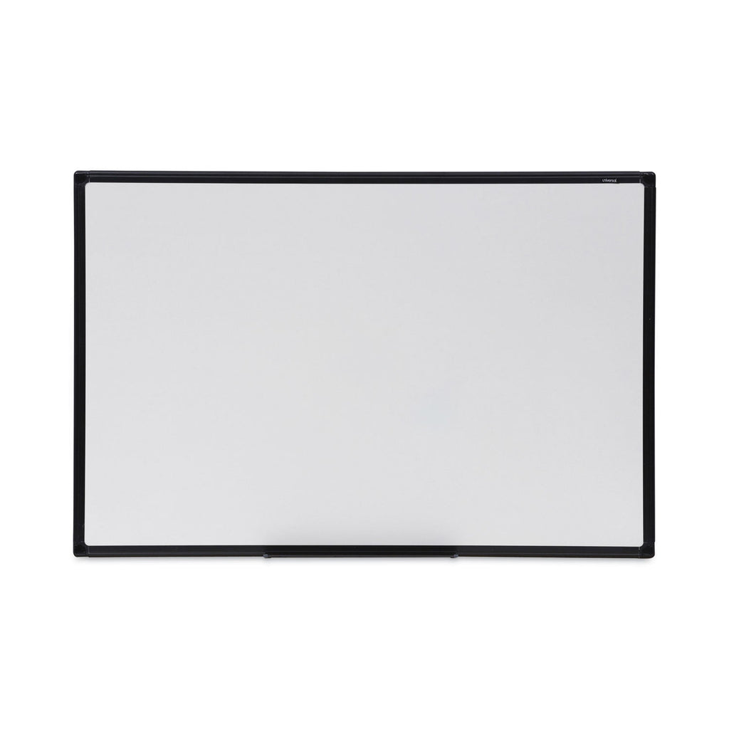 Universal Dry Erase Board, Melamine, 36 x 24, Black Frame