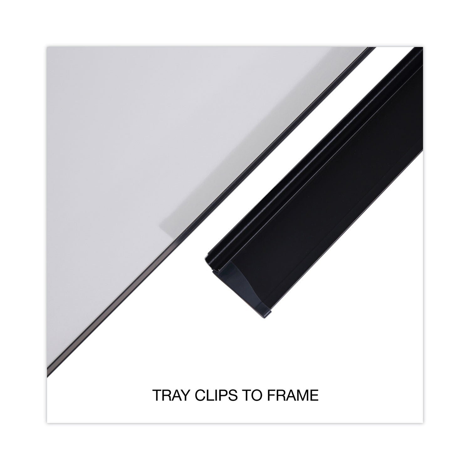 Universal Dry Erase Board, Melamine, 36 x 24, Black Frame