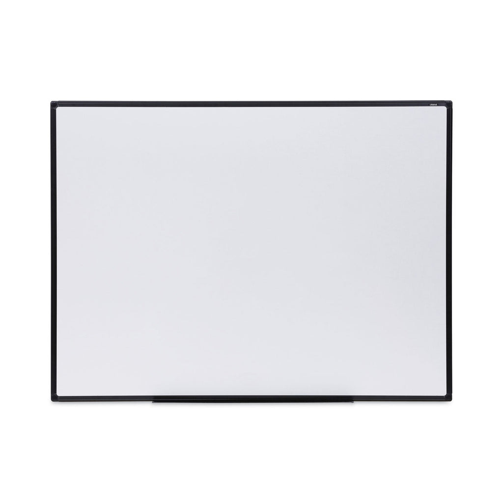 Universal Dry Erase Board, Melamine, 48 x 36, Black Frame