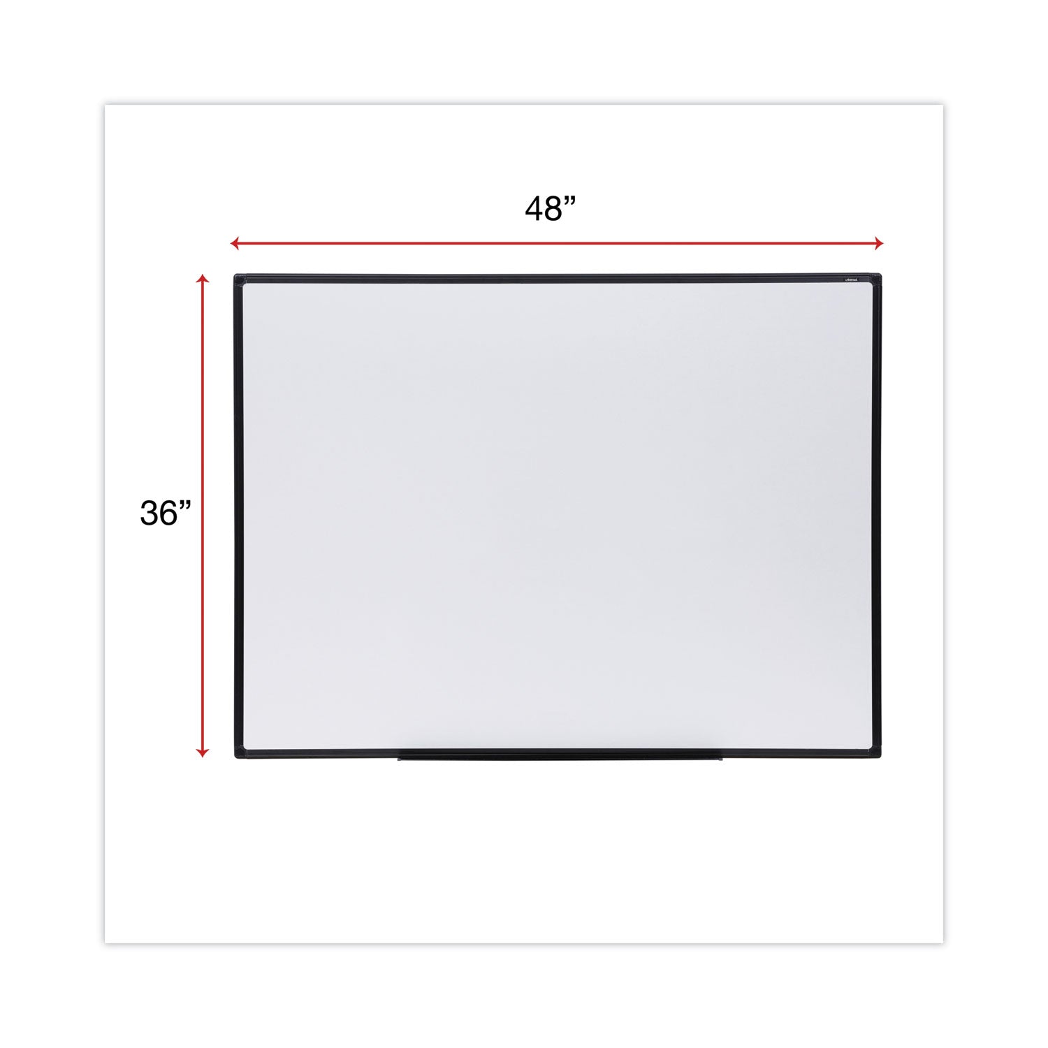 Universal Dry Erase Board, Melamine, 48 x 36, Black Frame