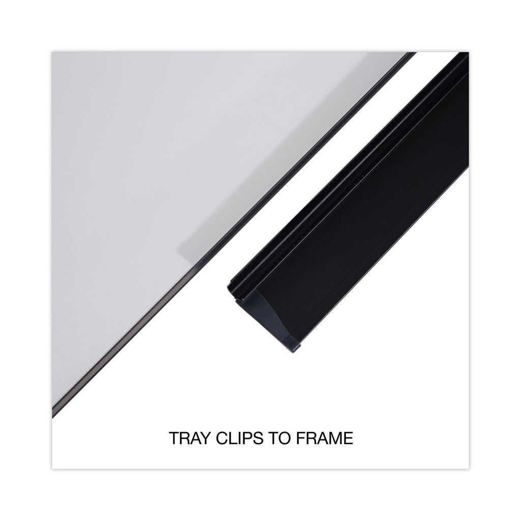 Universal Dry Erase Board, Melamine, 48 x 36, Black Frame