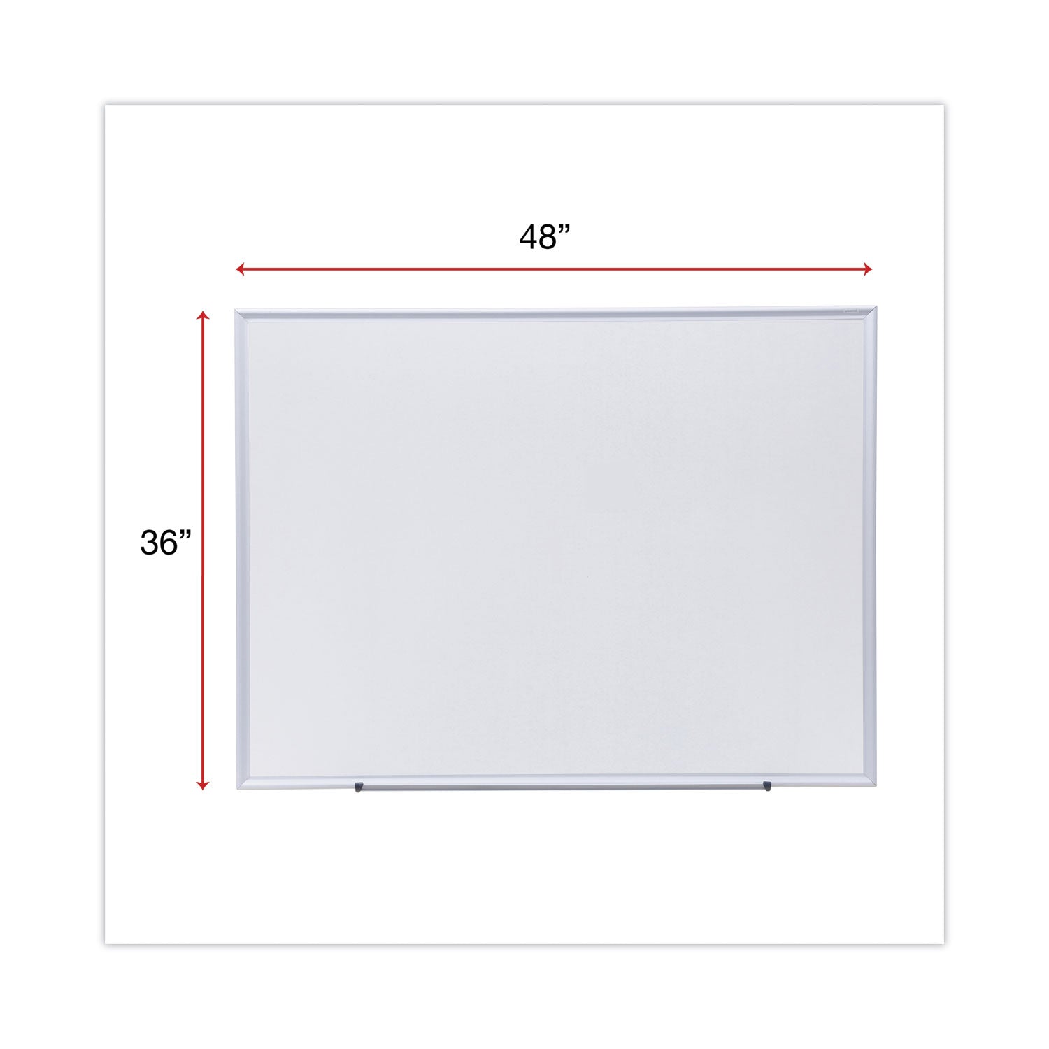 Universal Dry Erase Board, Melamine, 48 x 36, Aluminum Frame