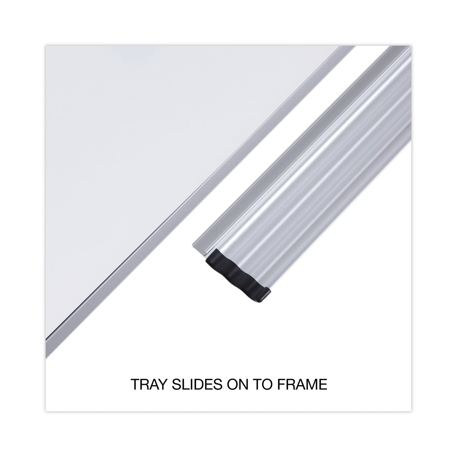 Universal Dry Erase Board, Melamine, 48 x 36, Aluminum Frame