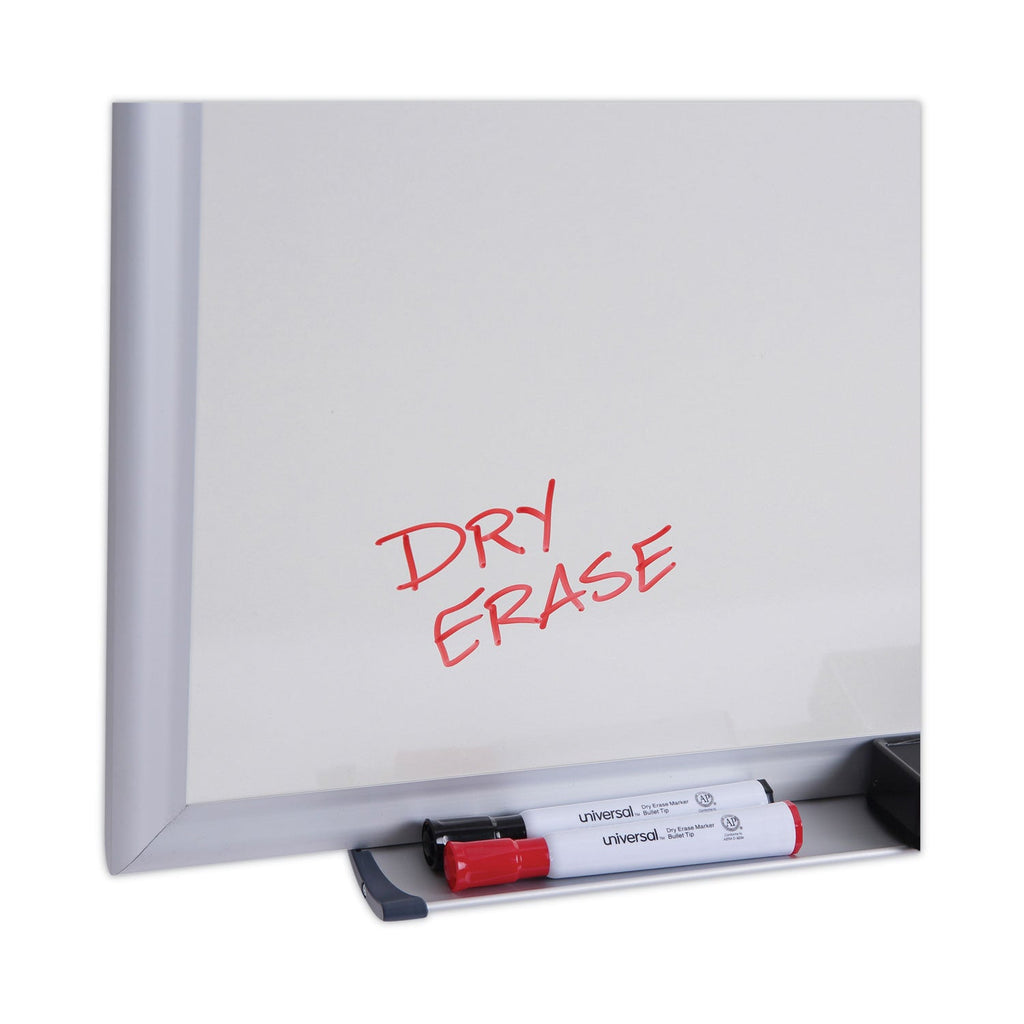 Universal Dry Erase Board, Melamine, 48 x 36, Aluminum Frame