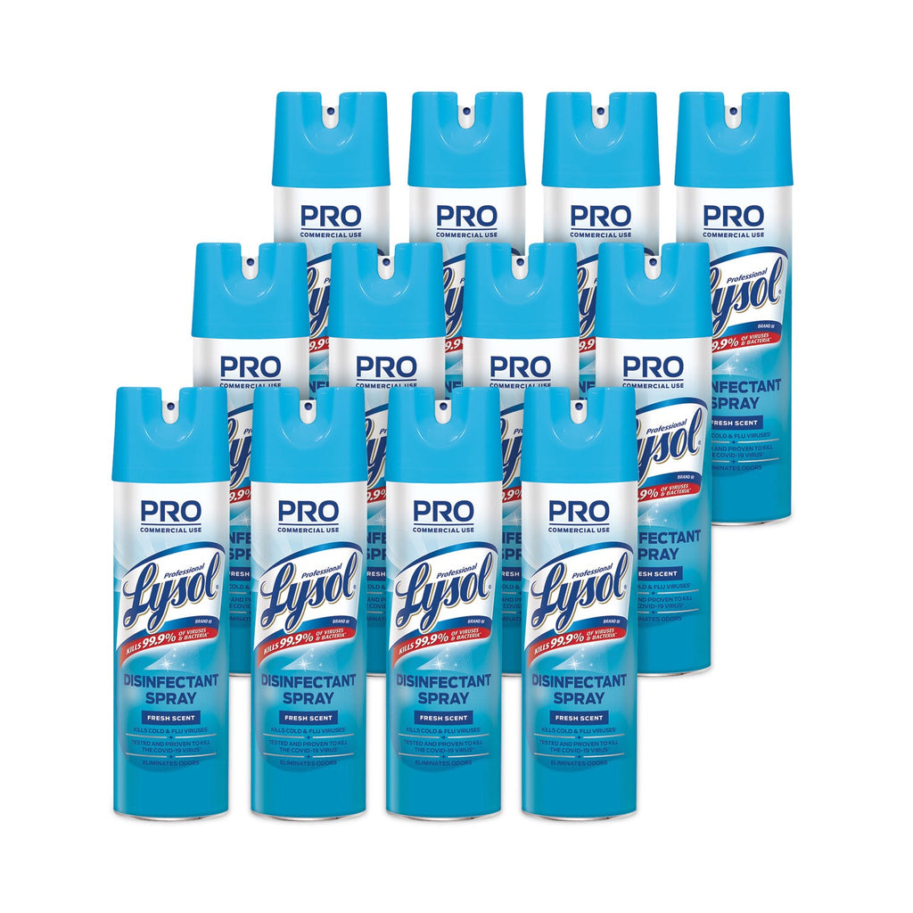 Professional LYSOL Disinfectant Spray, Fresh Scent, 19 oz Aerosol Spray, 12/Carton