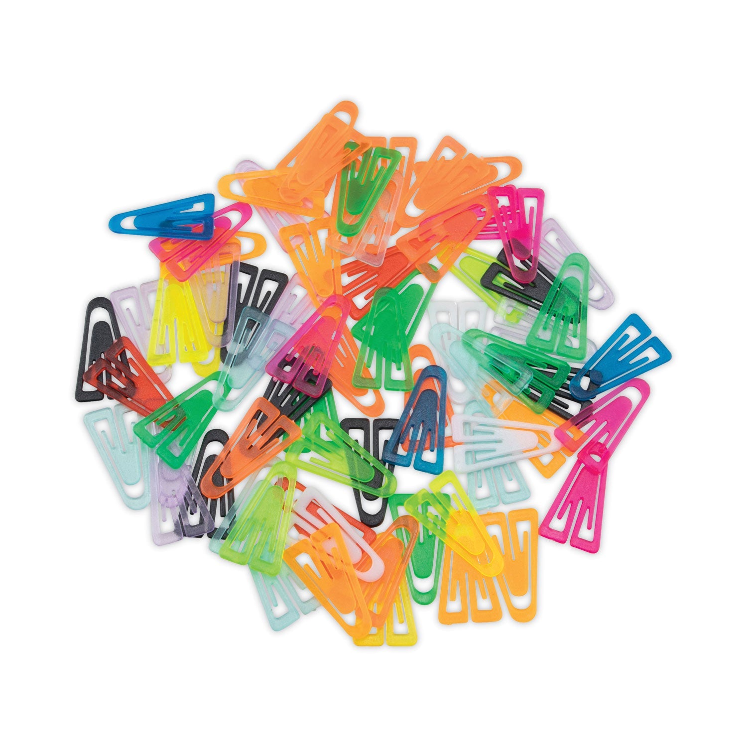 GEM Plastic Paper Clips, Medium, Smooth, Assorted Colors, 500/Box