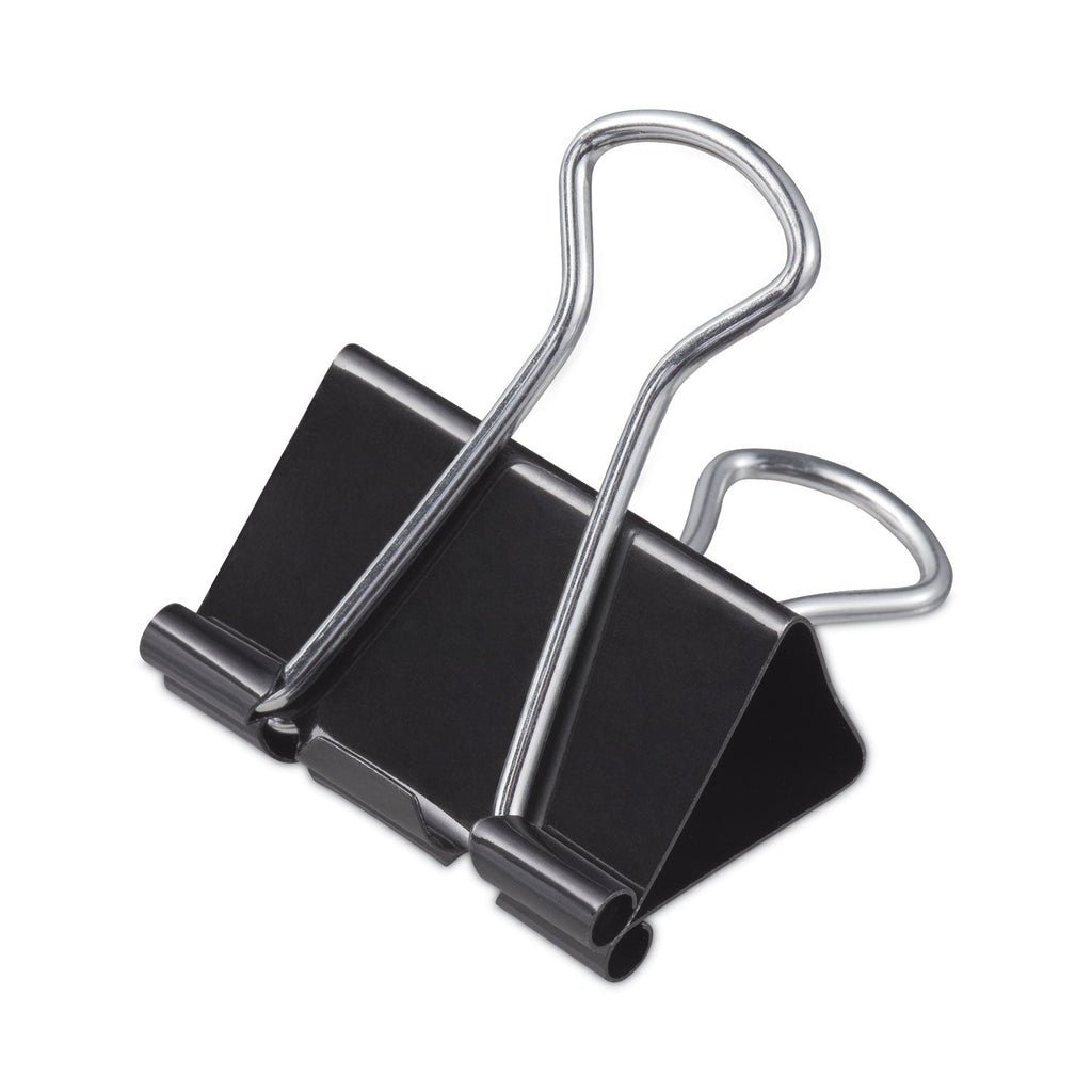 Universal Binder Clips with Storage Tub, Medium, Black/Silver, 24/Pack