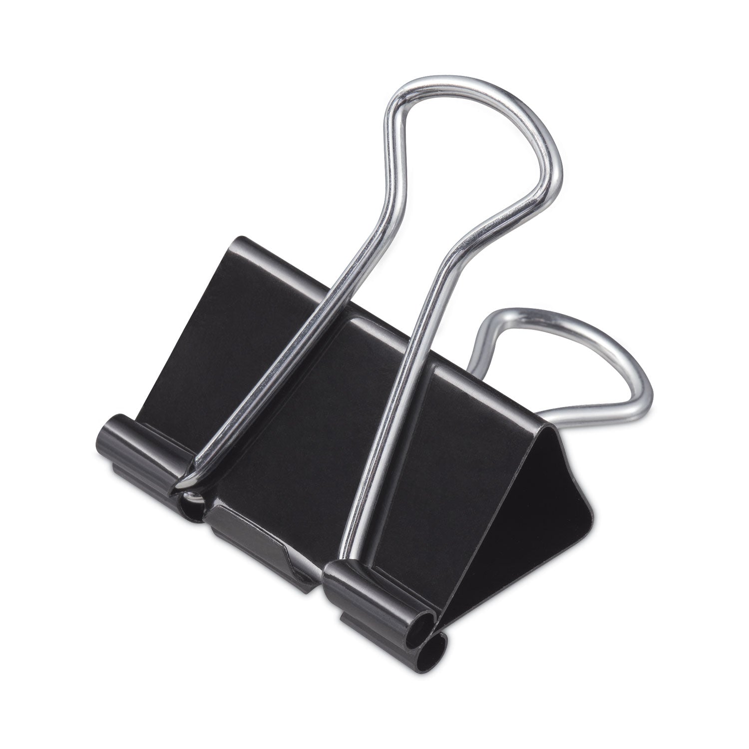 Universal Binder Clips with Storage Tub, Medium, Black/Silver, 24/Pack