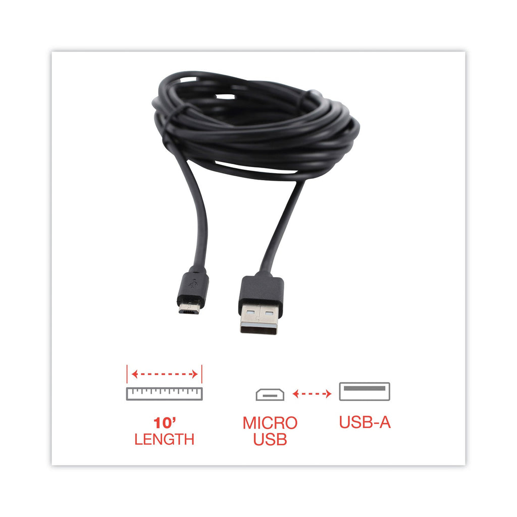 Innovera USB to Micro USB Cable, 10 ft, Black