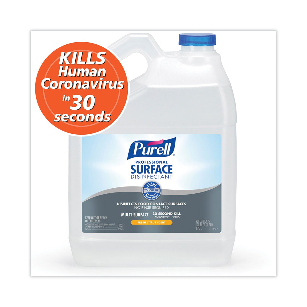 PURELL Professional Surface Disinfectant, Fresh Citrus, 1 gal Bottle, 4/Carton
